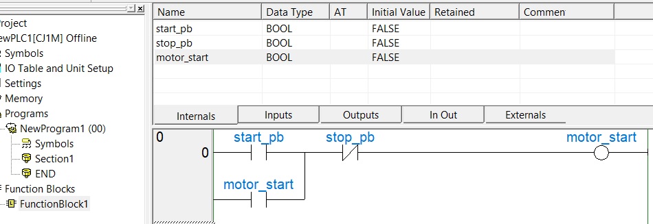 define a program for function block